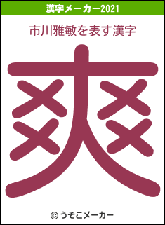 市川雅敏の2021年の漢字メーカー結果