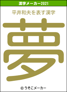 平井和夫の2021年の漢字メーカー結果