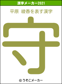 平原 綾香の2021年の漢字メーカー結果