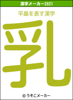 平畠の2021年の漢字メーカー結果