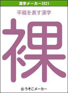 平蔵の2021年の漢字メーカー結果