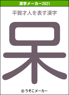 平賀才人の2021年の漢字メーカー結果