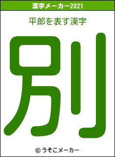 平郎の2021年の漢字メーカー結果