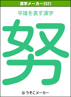 平雄の2021年の漢字メーカー結果