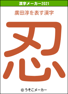 廣田淳の2021年の漢字メーカー結果