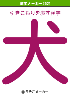 引きこもりの2021年の漢字メーカー結果