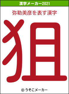 弥勒美彦の2021年の漢字メーカー結果