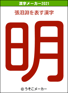 張泪淵の2021年の漢字メーカー結果