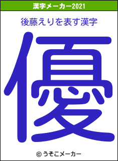 後藤えりの2021年の漢字メーカー結果