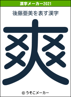 後藤亜美の2021年の漢字メーカー結果