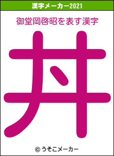 御堂岡啓昭の2021年の漢字メーカー結果