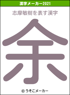 志摩敏樹の2021年の漢字メーカー結果
