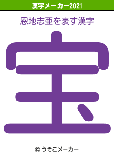 恩地志亜の2021年の漢字メーカー結果