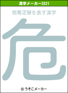 悒奪疋譽の2021年の漢字メーカー結果