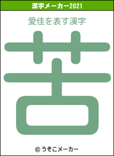 愛佳の2021年の漢字メーカー結果