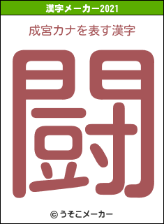 成宮カナの2021年の漢字メーカー結果