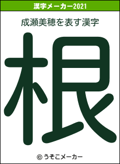 成瀬美穂の2021年の漢字メーカー結果