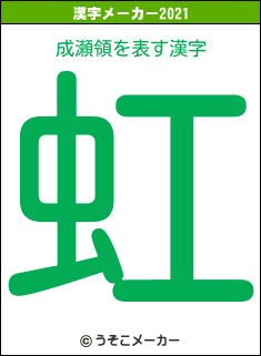 成瀬領の2021年の漢字メーカー結果