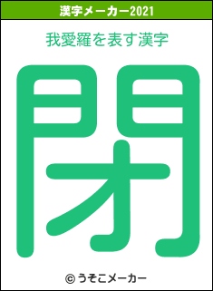 我愛羅の2021年の漢字メーカー結果