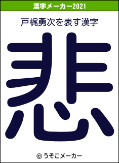 戸梶勇次の2021年の漢字メーカー結果