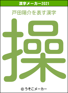 戸田陽介の2021年の漢字メーカー結果