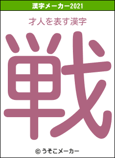 才人の2021年の漢字メーカー結果