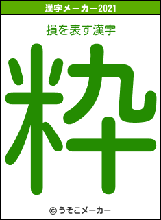 損の2021年の漢字メーカー結果