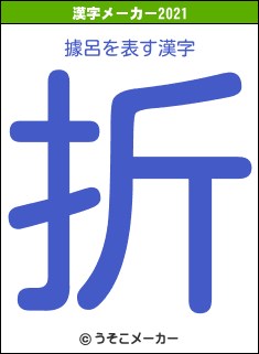 據呂の2021年の漢字メーカー結果