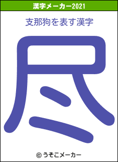 支那狗の2021年の漢字メーカー結果