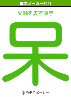 攵融の2021年の漢字メーカー結果