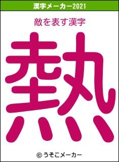 敵の2021年の漢字メーカー結果