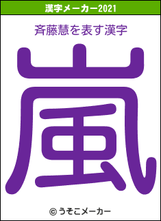 斉藤慧の2021年の漢字メーカー結果