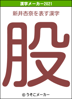 新井杏奈の2021年の漢字メーカー結果