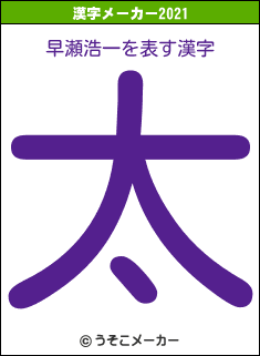 早瀬浩一の2021年の漢字メーカー結果