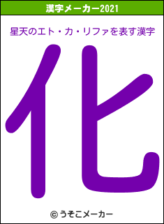 星天のエト・カ・リファの2021年の漢字メーカー結果