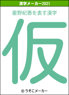 星野紀香の2021年の漢字メーカー結果