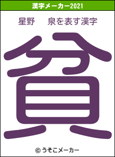 星野 　泉の2021年の漢字メーカー結果
