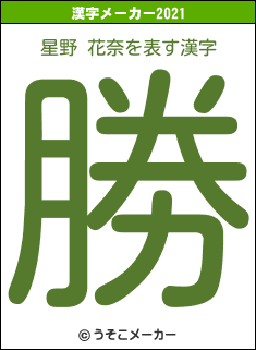 星野 花奈の2021年の漢字メーカー結果