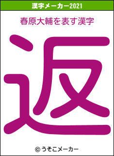 春原大輔の2021年の漢字メーカー結果