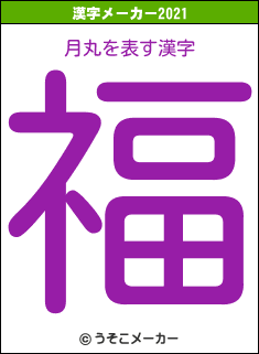 月丸の2021年の漢字メーカー結果