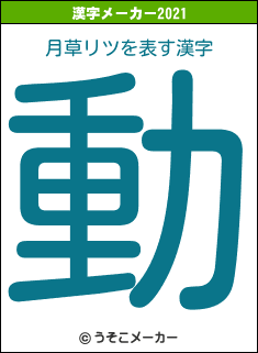 月草リツの2021年の漢字メーカー結果