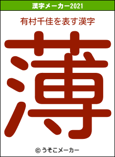 有村千佳の2021年の漢字メーカー結果