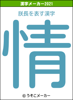 朕長の2021年の漢字メーカー結果