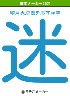 望月秀次郎の2021年の漢字メーカー結果