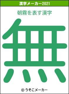 朝霧の2021年の漢字メーカー結果