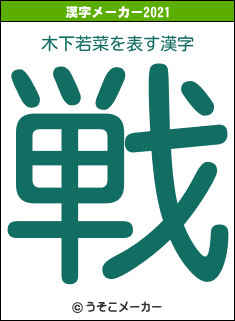木下若菜の2021年の漢字メーカー結果