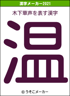 木下華声の2021年の漢字メーカー結果