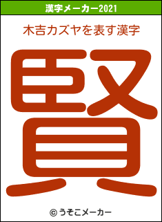 木吉カズヤの2021年の漢字メーカー結果