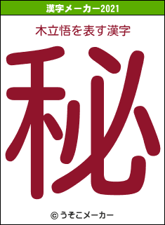 木立悟の2021年の漢字メーカー結果