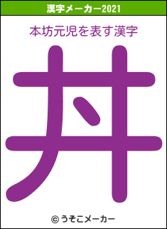 本坊元児の2021年の漢字メーカー結果